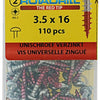 Rotadrill 1039826 - universeelschroef ck pzd vz 3.5x16mm (110) | 6 stuks