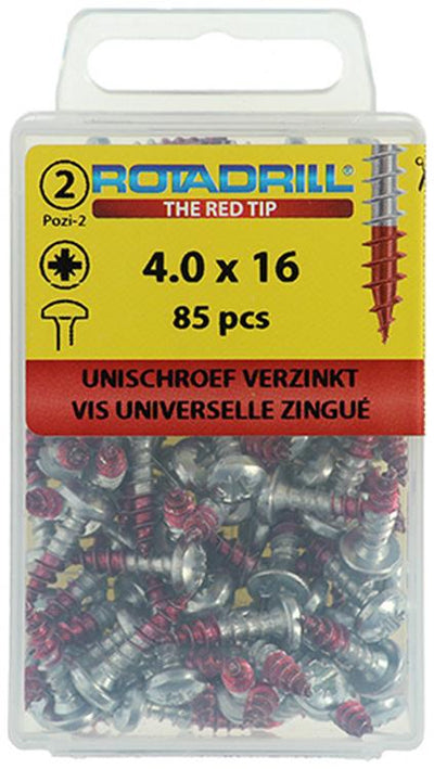 Rotadrill 1039828 - universeelschroef ck pzd vz 4.0x16mm (85) | 6 stuks