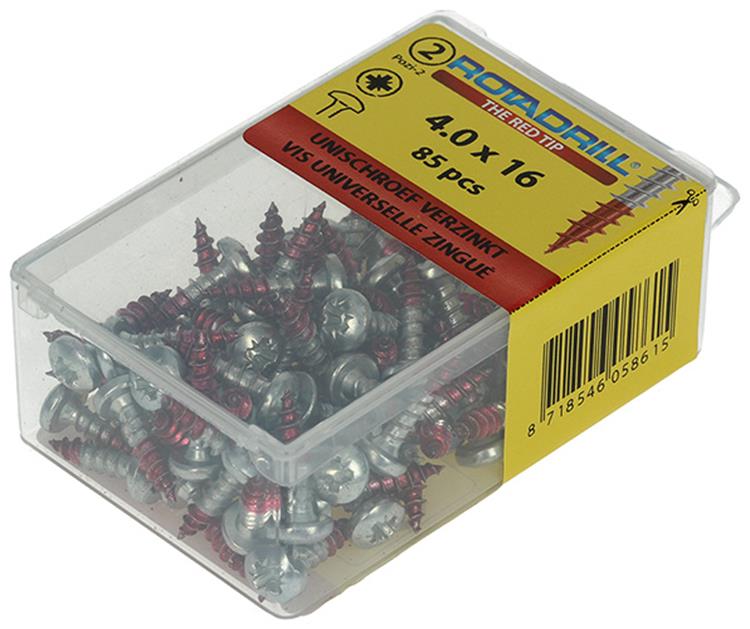 Rotadrill 1039828 - universeelschroef ck pzd vz 4.0x16mm (85) | 6 stuks