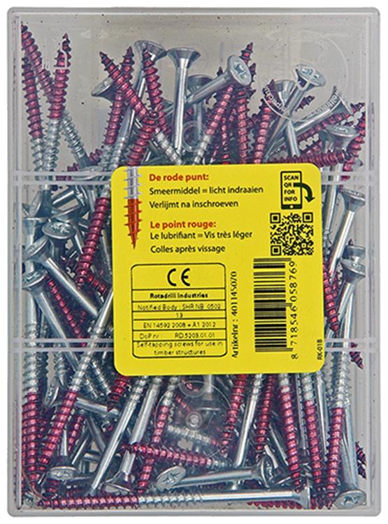 Rotadrill 1040026 - universeelschroef vkpzd vz 4.5x70mm (100) | 4 stuks
