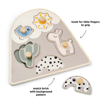 Done by deer houten noppenpuzzel lalee beige, 5st.