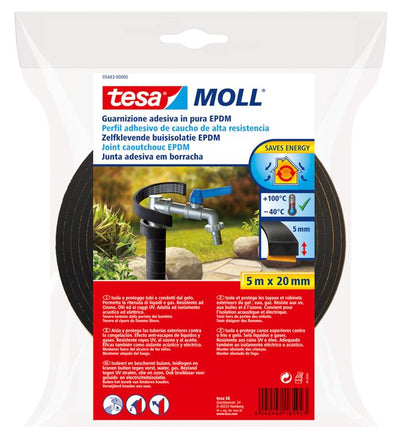 Tesa - moll - 05443 - buisisolatie - 20mmx5m - zwart