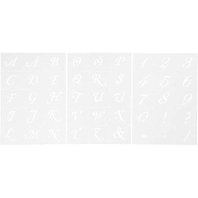 Creativ company letters en cijfers sjabloon, h: 20-30 mm, a5, vel 148x210 mm, 3 vel 1 doos