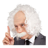 Boland pruik einstein met snor en bril - afbeelding 2