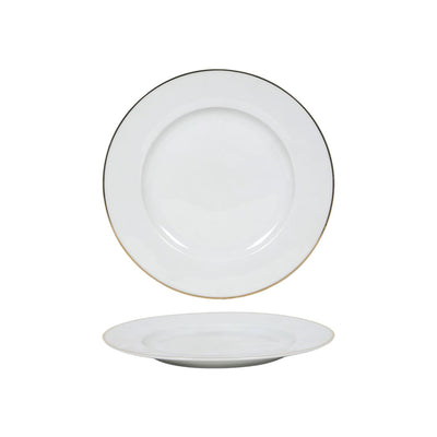 Bord wit goud rand ø20,5cm doos a 6