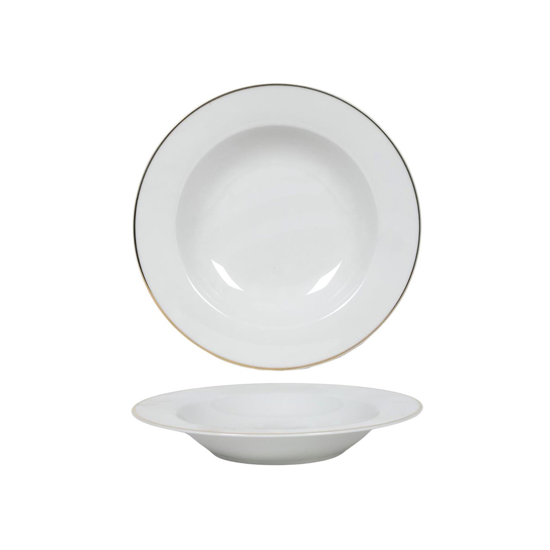 Diepbord wit goud rand ø21cm doos a 6