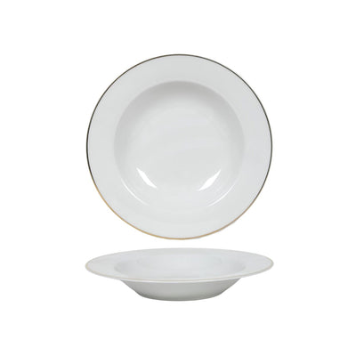 Diepbord wit goud rand ø21cm doos a 6