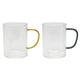 Svenska living drinkglas met gekleurd oor amber petrol zwart ø8x10cm 400ml