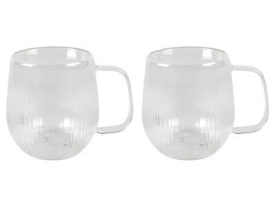 Dubbelwandig glas lines 2-delig dia.7,5x9,3cm