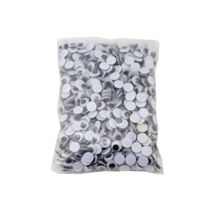 Vaessen creative • wiebeloogjes wit-zwart 12mm 1000pcs