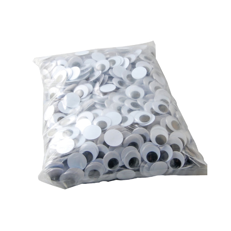 Vaessen creative • wiebeloogjes wit-zwart 18mm 1000pcs