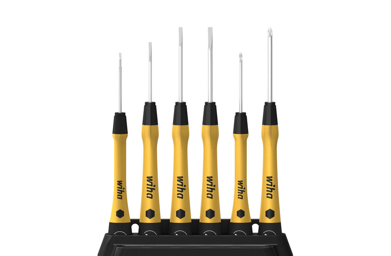 Wiha set precisieschroevendraaiers | 6 delig | sleuf ph | esd | 1 stuk - 43707 43707