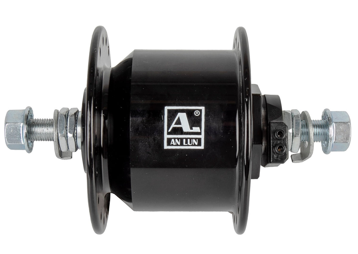 An lun anlun voornaaf naafdynamo 36g shimano comp vaste as zwart