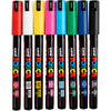 Posca paintmarker pc-1mr - 0,7 mm - uni mitsubishi pencil - etui van 8 stuks in geassorteerde basiskleuren