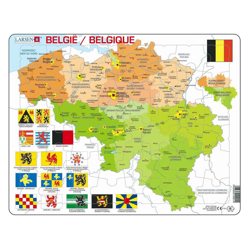 Selecta larsen legpuzzel kaart belgie, 48st.