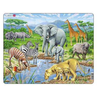 Larsen legpuzzel dieren - afrikaanse savanne, 65st.