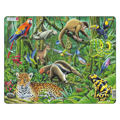 Larsen legpuzzel dieren - zuid amerikaans regenwoud, 70st.