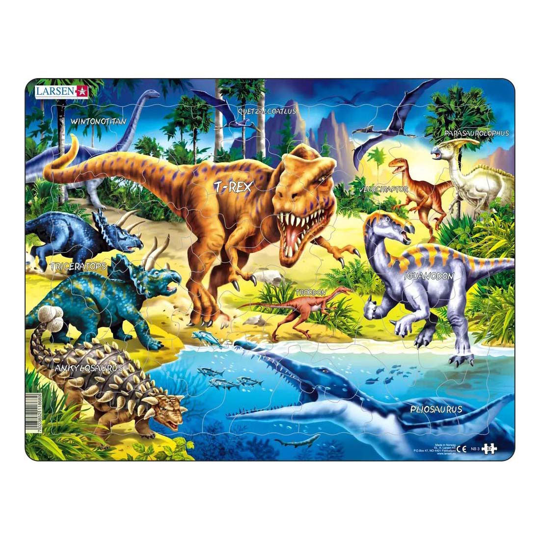 Larsen legpuzzel dieren - dinosaurussen uit het krijt tijdperk , 57st.