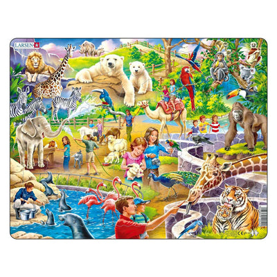 Larsen legpuzzel dieren - in de dierentuin, 48st.