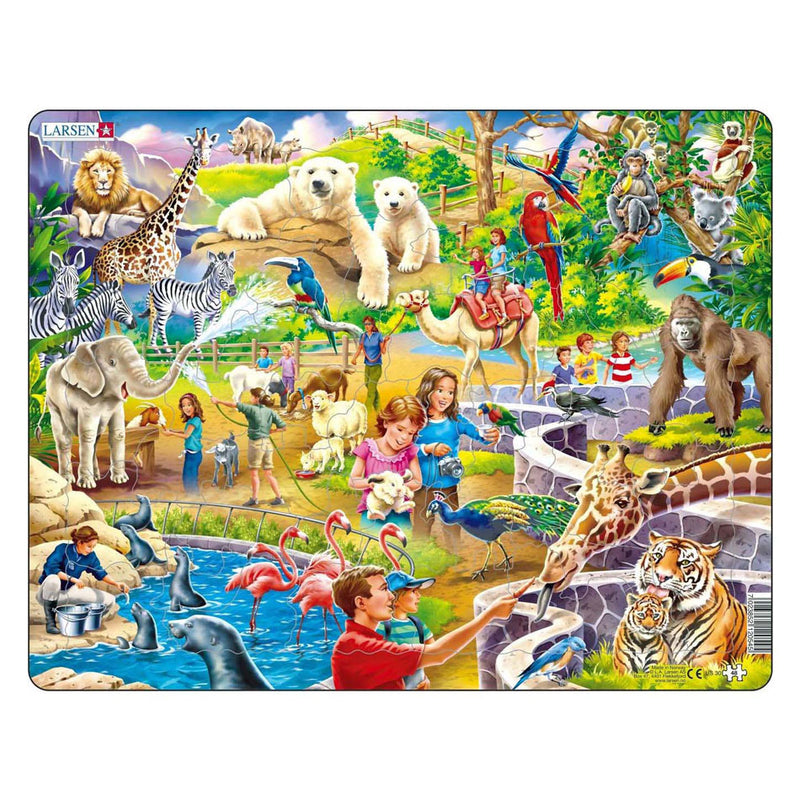 Selecta larsen legpuzzel dieren - in de dierentuin, 48st.