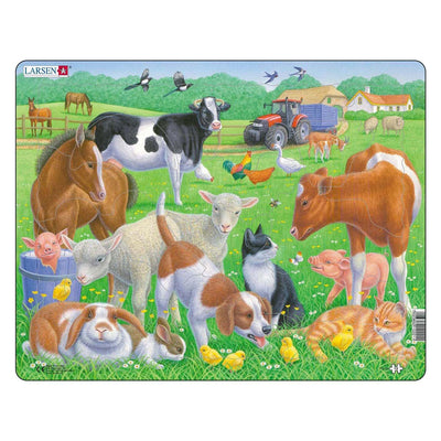Larsen legpuzzel dieren - huisdieren en boerderijdieren, 15st.