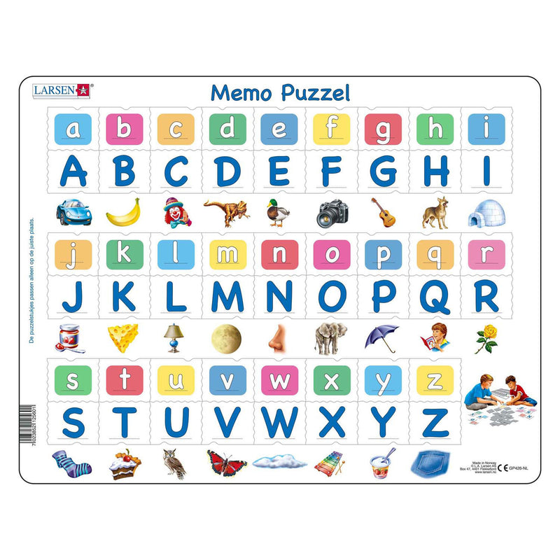 Larsen memopuzzel leren lezen - het alfabet met afbeeldingen, 52st.