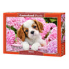 Selecta castorland legpuzzel pup in pink flowers, 500st.