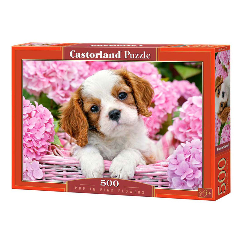 Selecta castorland legpuzzel pup in pink flowers, 500st.