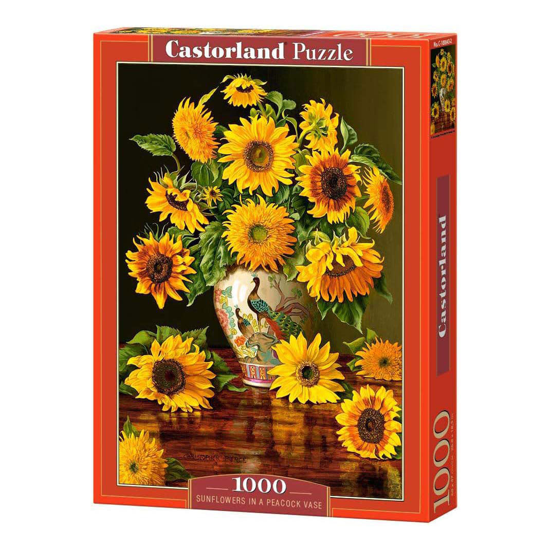 Castorland legpuzzel sunflowers in a peacock vase, 1000st.