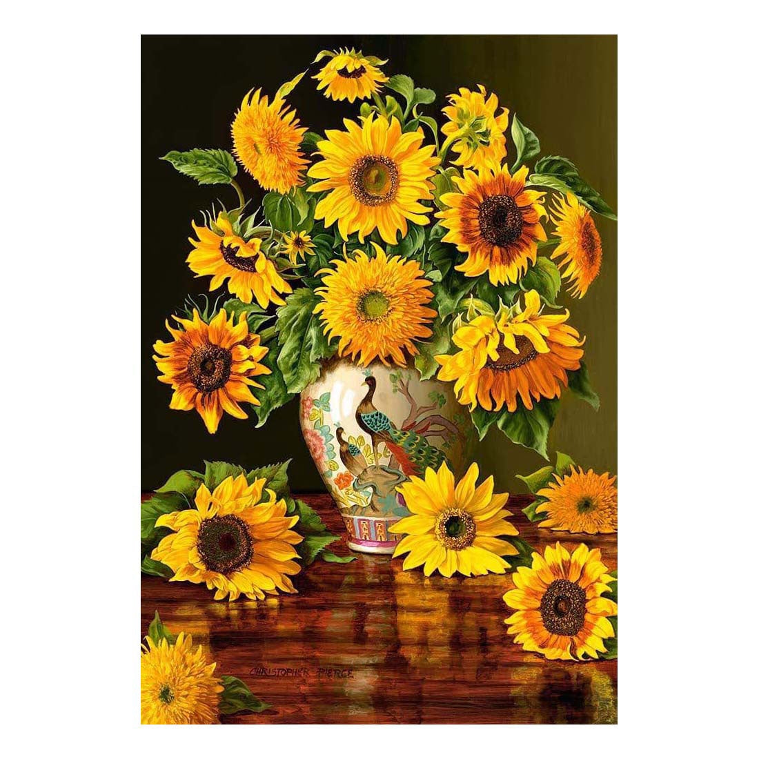 Castorland legpuzzel sunflowers in a peacock vase, 1000st.