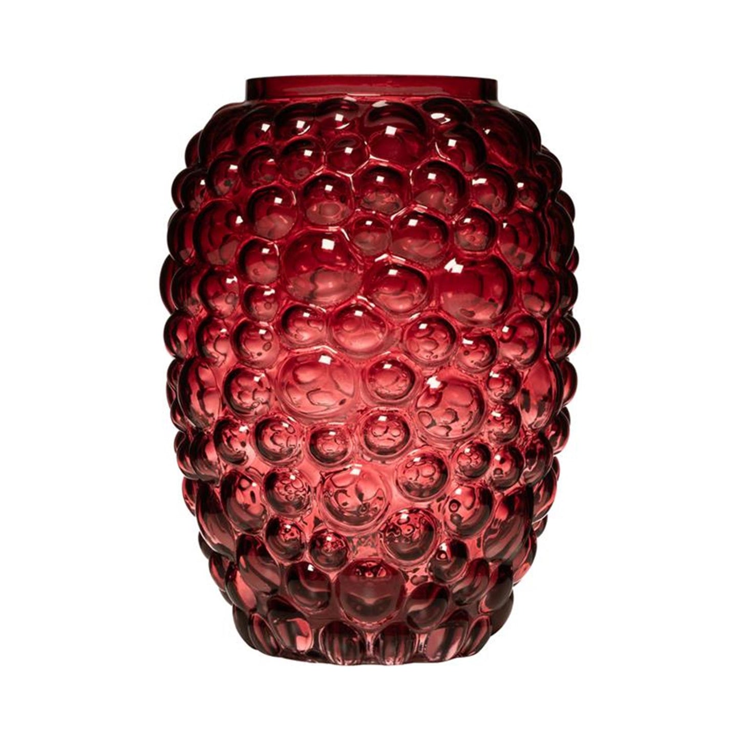 Hakbijl glass bibble buikvaas rood ø15xh20cm