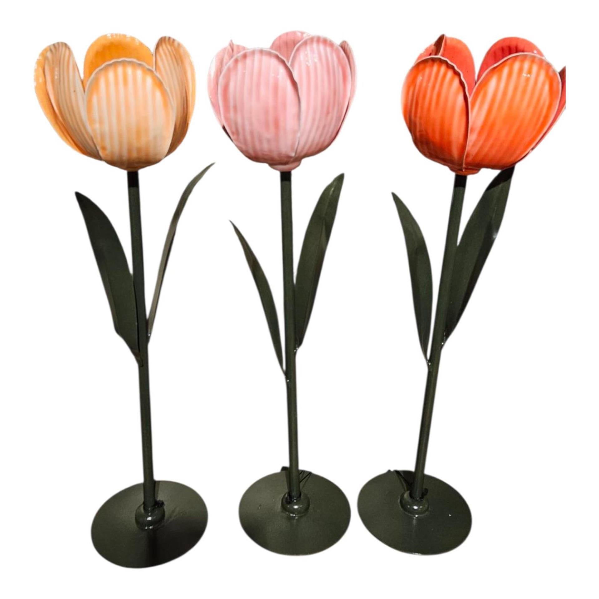 Mansion atmosphere theelichthouder tulp metaal h40cm