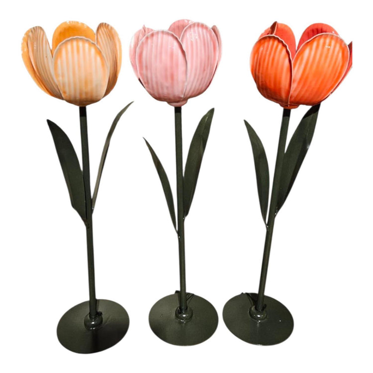 Mansion atmosphere theelichthouder tulp metaal h40cm