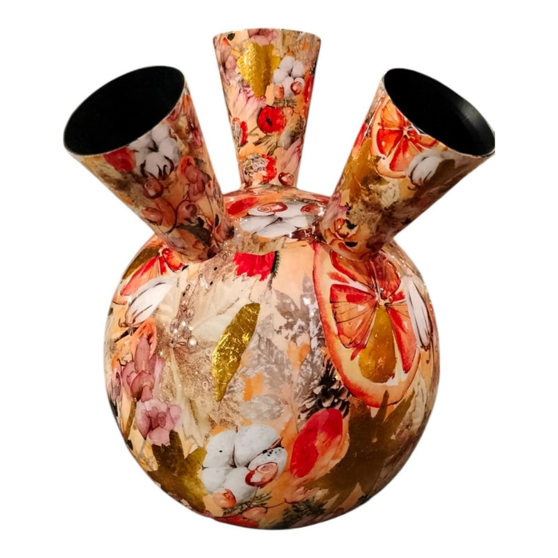 Mansion atmosphere tulpenvaas bloem oranje goud 20x29cm