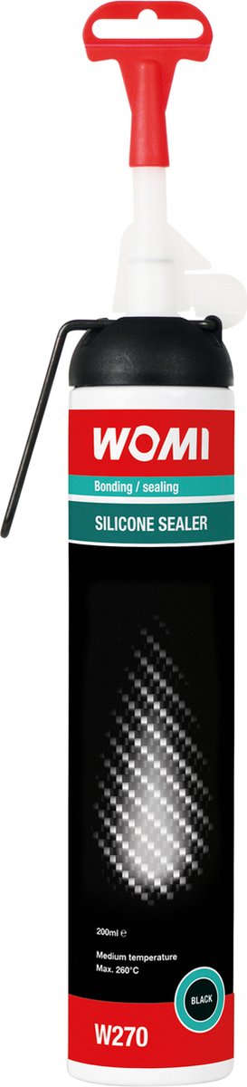 Womi w270 siliconenpakking – 200 ml zwart – hitte- oliebestendig – flexibele afdichting