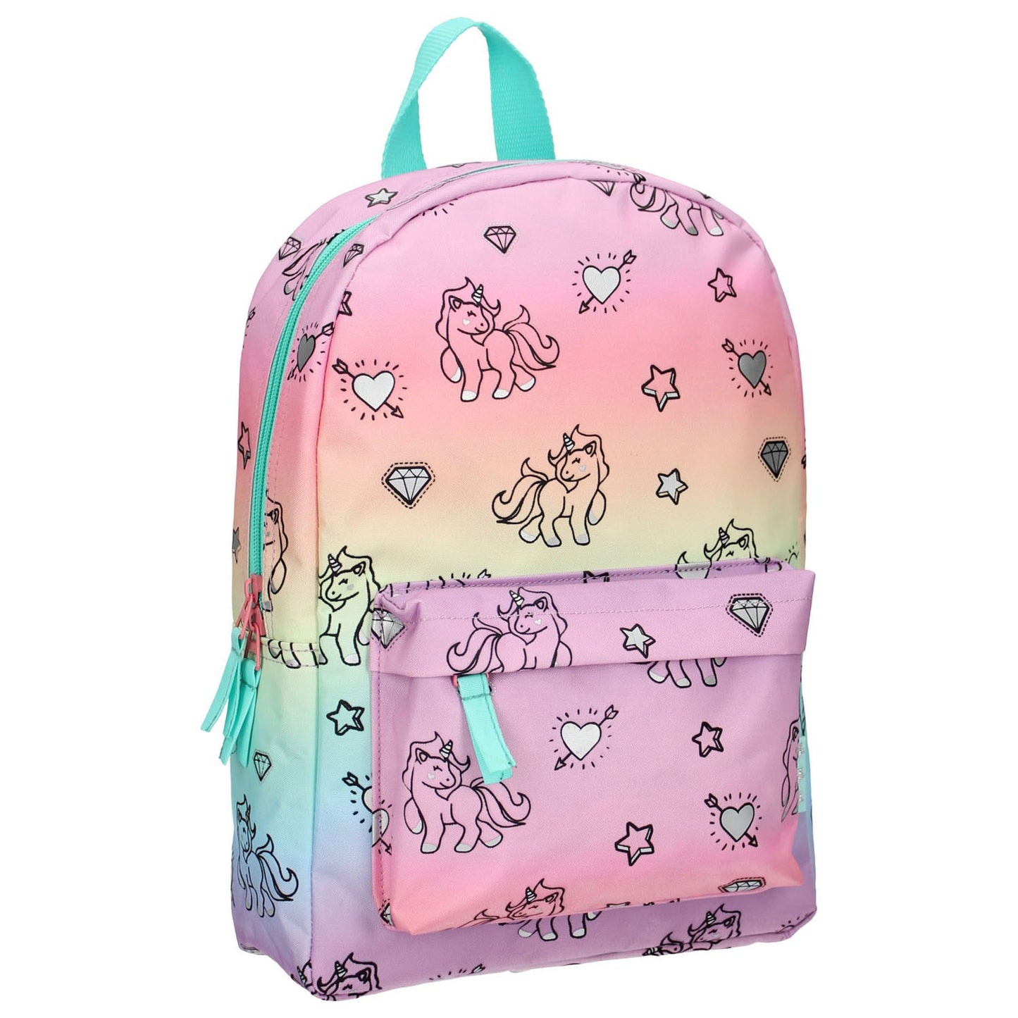 Milky kiss regenboog en eenhoorns rugzak