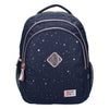 Milky kiss rugzak divine days donkerblauw met roze stippen, 3-vaks