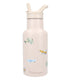 Kidzroom small talk - schoolbeker en drinkfles - 350ml - stainless steel - vliegtuigen - beige