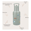Kidzroom sweet cuddles - schoolbeker en drinkfles - 350ml - stainless steel - auto's - groen