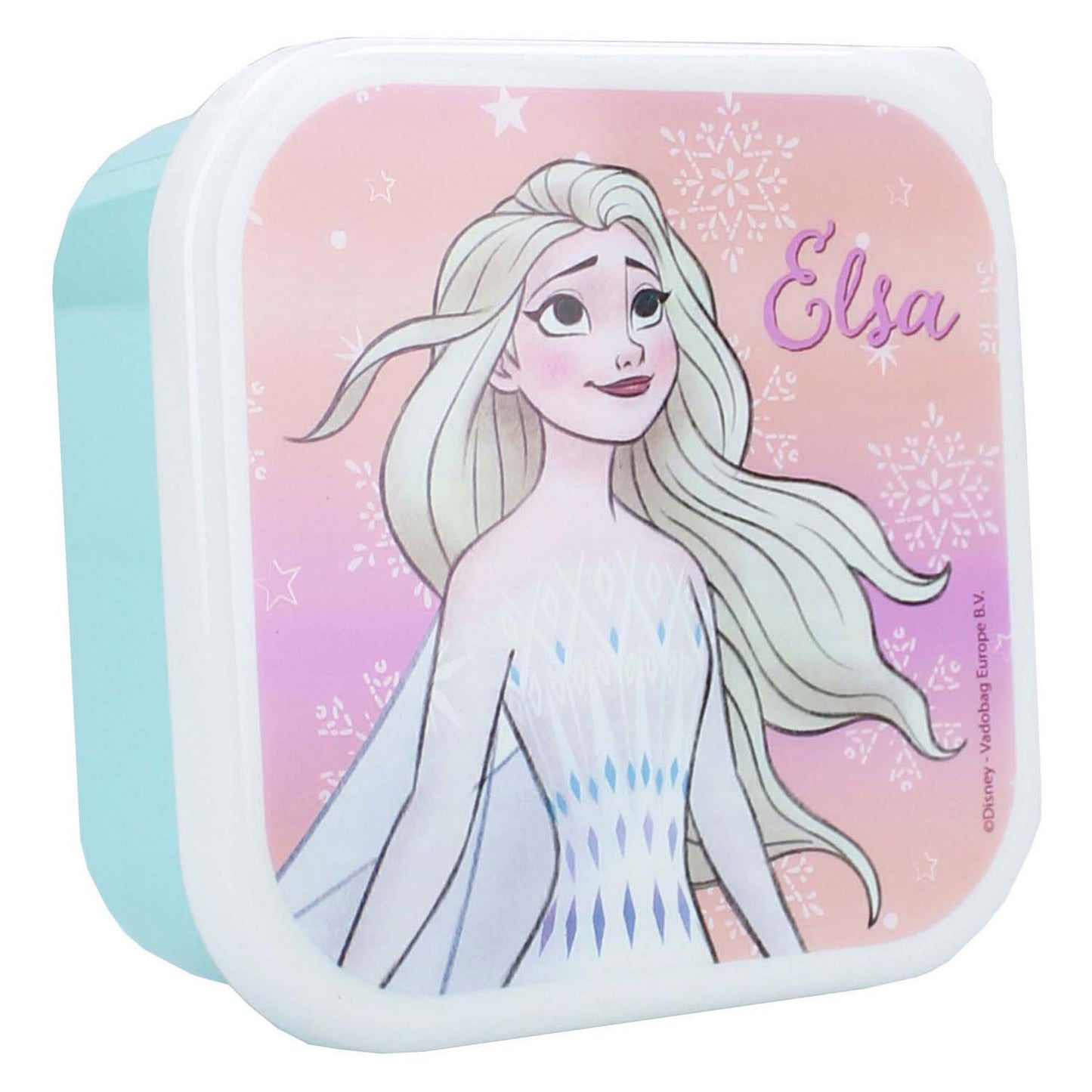 Vadobag frozen snackbox en fruitdoos lichtgroen en roze - 3in1