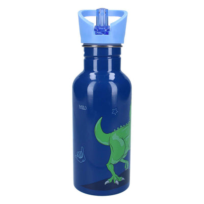 Vadobag prêt dino drinkfles en schoolbeker - blauw - stainless steel - 500 ml