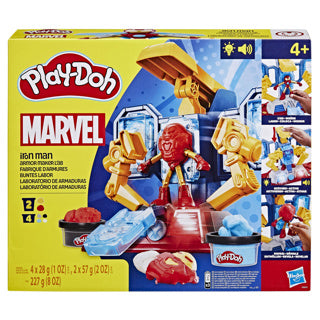 Play-doh marvel iron man harnas laboratorium speelset - boetseerklei - inclusief iron man figuur