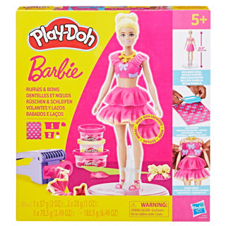 Play-doh barbie ruches en strikken - 3 kleipotjes