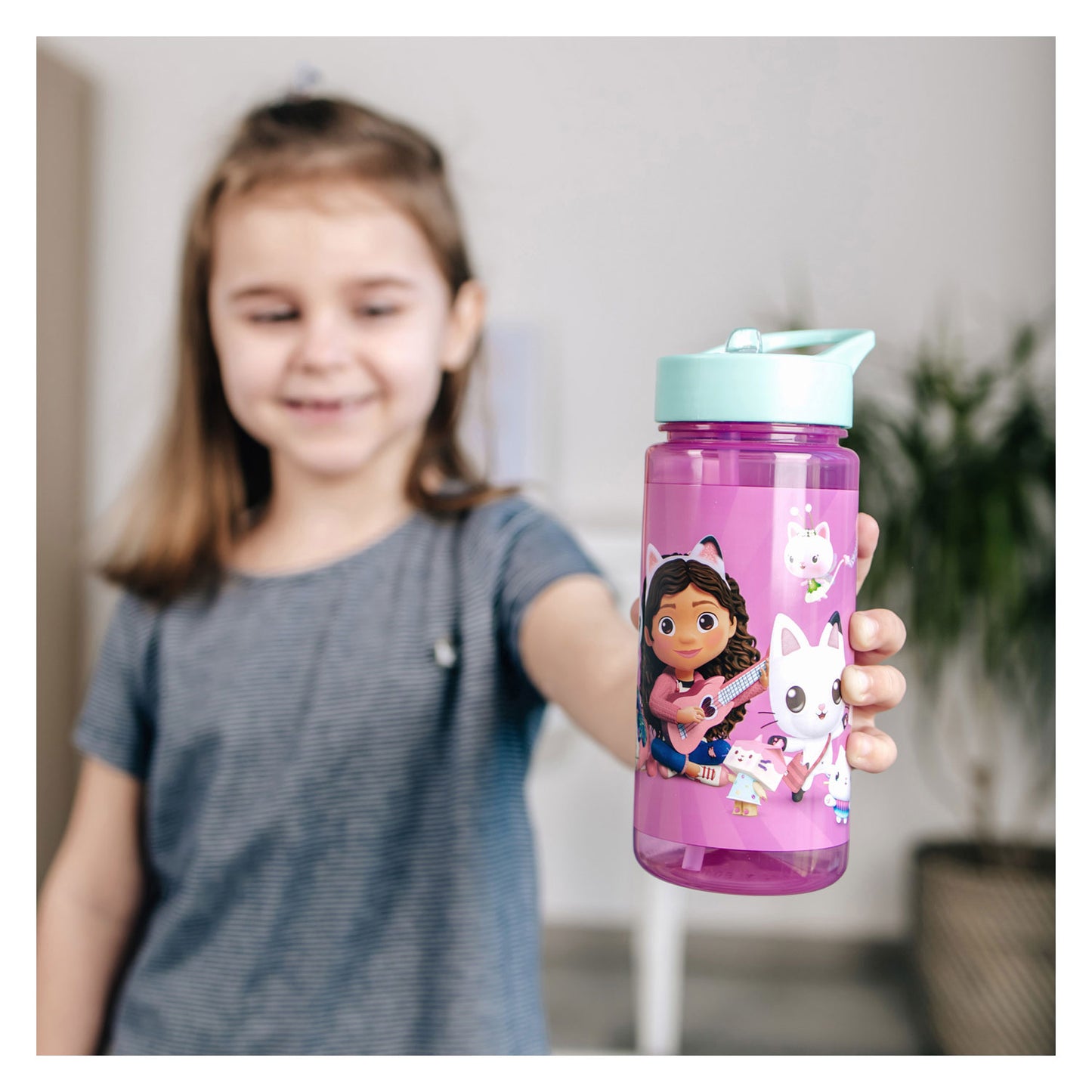 Merkloos sans marque gabby #039;s dollhouse drinkfles 500 ml roze groen