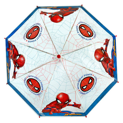Undercover spiderman kinderparaplu 66 cm blauw rood transparant