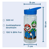 Super mario drinkfles voor kinderen - kleurrijke waterfles 500ml. - afbeelding 3