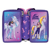 Undercover etui unicorn academy paars - 3 vakken gevuld schoolset.