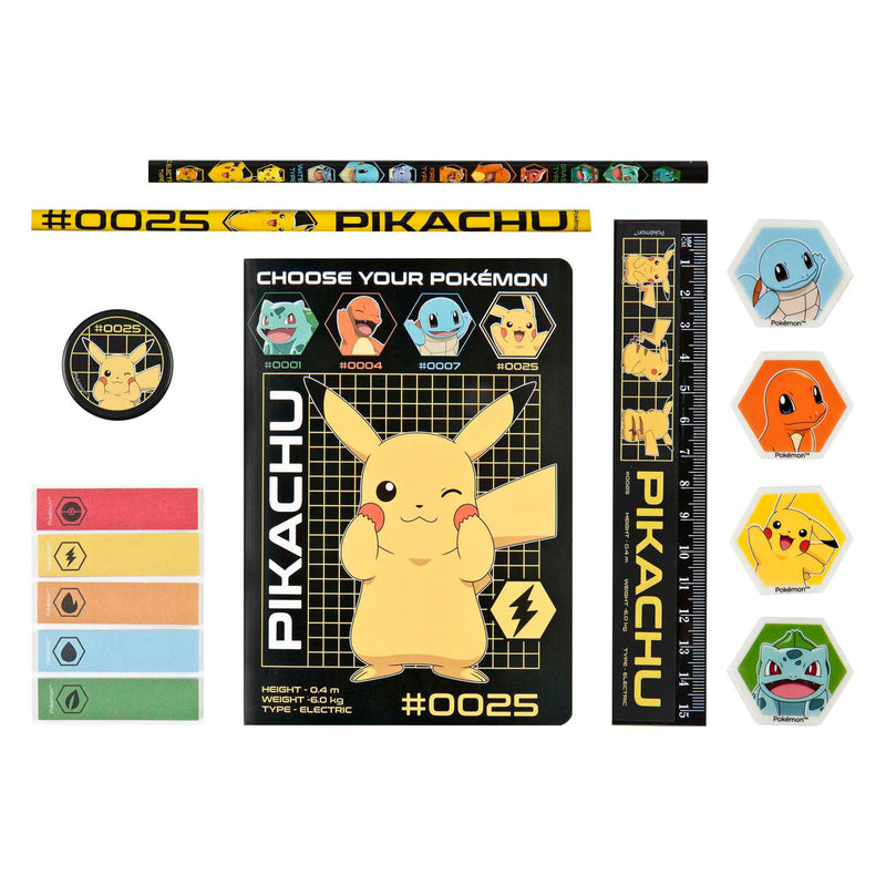 Merkloos sans marque pokemon - etui schrijfset - inclusief potloden en gum