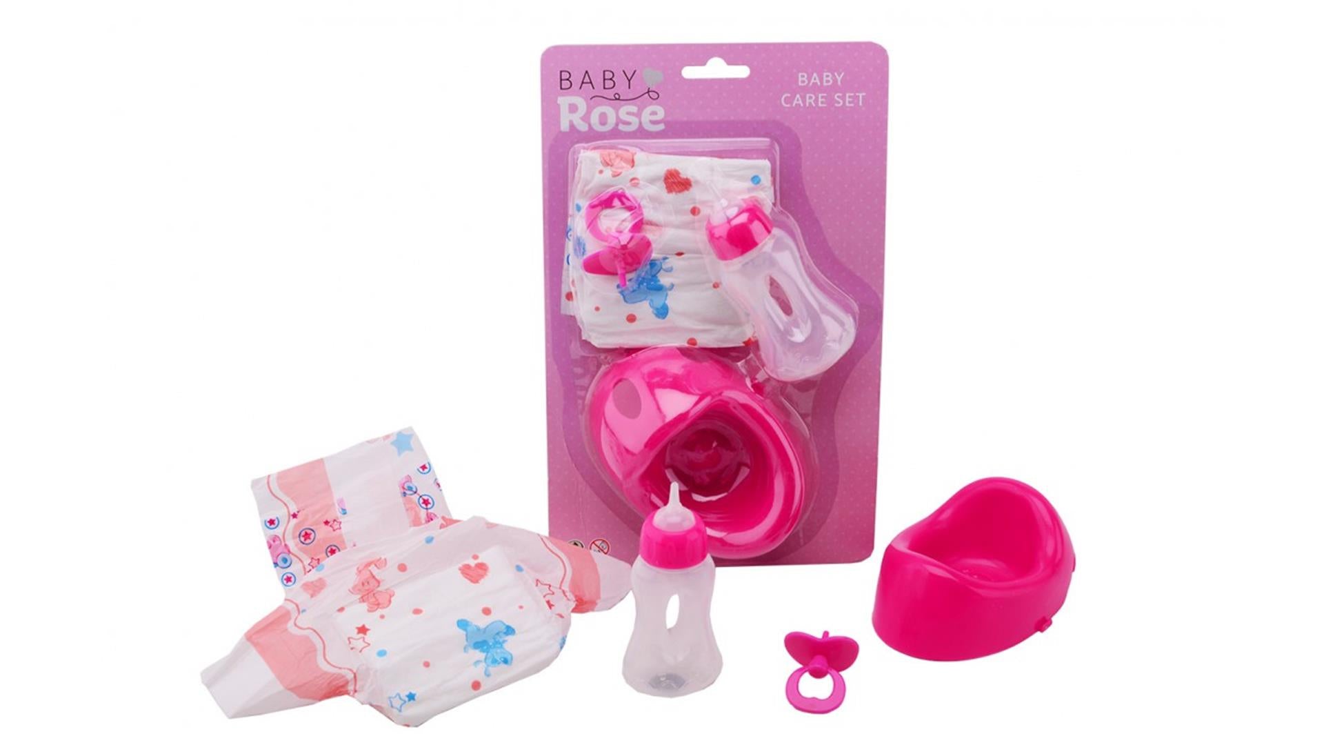 Johntoy john toy baby rose 4-delige verzorgset op kaart
