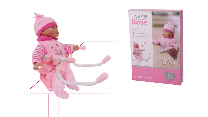 Johntoy john toy baby rose tafelstoel (geschikt voor poppen van 35-45cm)